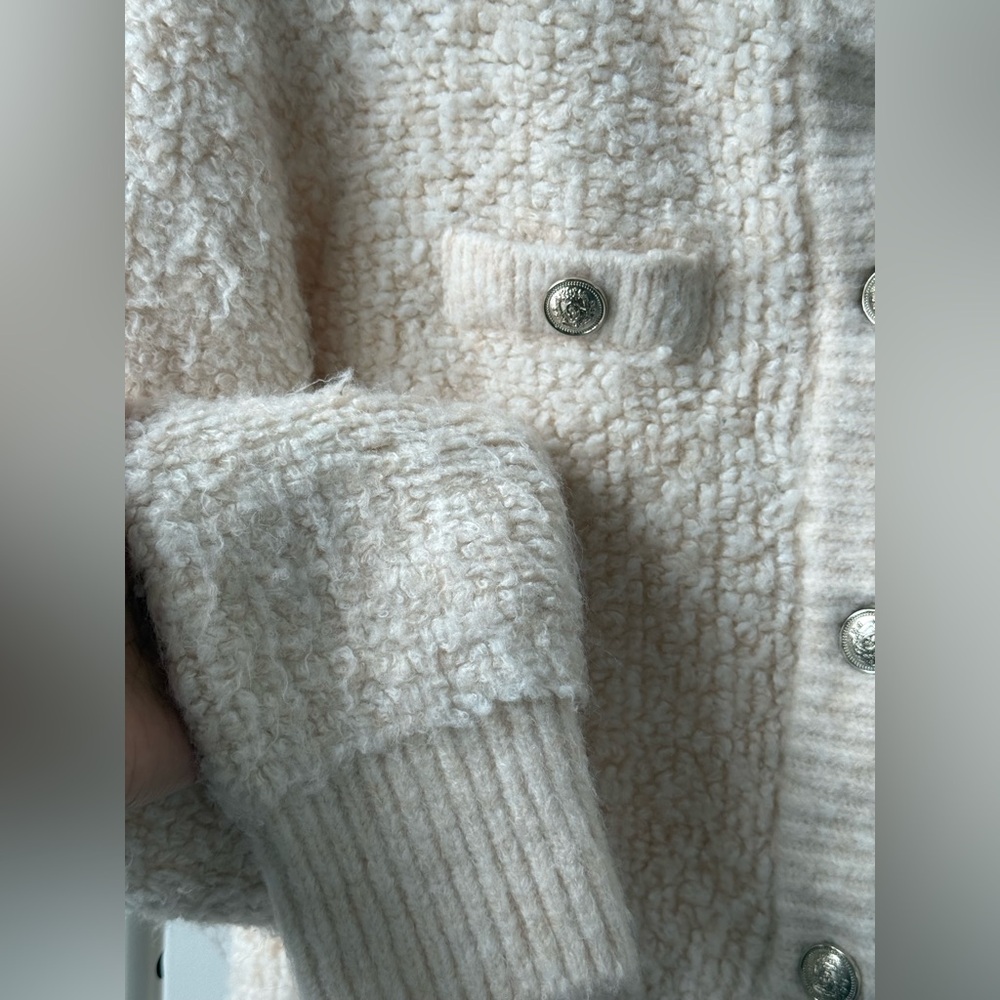 H&M Cream Textured Jacket - Picture 4 of 4